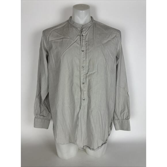 Gucci Men's Dress Shirt, Tom Ford Era, Sz 17/ 43 Mandarin Collar Gray Striped - Picture 1 of 9